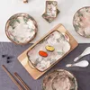 食器セット料理セット日本のボウルマルチパーソンの組み合わせセラミック食器レトロ食べるスプーン野菜プレート