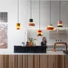 مصابيح قلادة Nordic Macaron Lights غرفة الطعام مصباح المطبخ الحديث البسيط LED LED BAR مطعم Iron Art Deco
