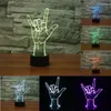 Luzes noturnas Luz de ilusão de toque 3D Eu te amo Linguagem de sinais 7 cores Alteração de mesa Led Bedroom Shop Bar Decor Decor USB USB