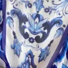 Maxi Dress Women Batwing Sleeve Blue and White Porcelain Printing Bohemian Vacation Fashion Designer Summer Dresses Faldas 2023