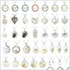 Pendant Necklaces Wholesale Fashion Twotone Pendants Necklace For Women Creative Bear Fish Heart Crystal Party Wedding Jewelry Gift Dhpey