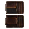 Brieftaschen Rinder Mann echtes Leder Bargeld Billhalter Magnet Geld Clip Slim Mini Handy Wallet Tasche Geldbeutel für Männer 1017b