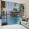 Curtain Customized Size Luxury Blackout 3D Window Curtains For Living Room Balcony Seaside