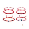 Link Chain Handmade Adjustable Red Rope Charm Bangles Lucky Eye Turkish Braided Evil Blue Eyes Bracelet For Women Mens Bracelets Fa Dh6Am