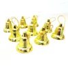 Decorações de Natal 20pcs/conjunto Jingle Bell Gold 11mm lindo ferro pequeno Ferro solto Banquete de festas em árvore de metal pendurada