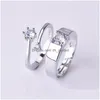 Trouwringen Liefhebbers Ring mode sier verstelbaar met witte kristal romantisch voor sieraden geschenkbetrokkenheid drop levering dhmjs