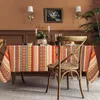 Table Cloth Trendy Boho Ethnic Linen Tablecloth Kitchen Outdoor Picnic Mat Dustproof Rectangular Party Decor