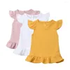 Robe de fille coton bébé mignon de filles d'été robes princesse robe 1ère fête d'anniversaire pour 2 à 6 ans