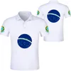 Мужская половая рубашка Polos Brazil Polo бесплатно пользовательские название Bra Country Portugal Br Флаг португальский принт po brasil federativa Diy одежда