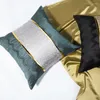 Kudde DunxDeco Luxury Sofa Tyg Shiny Cover Modernt rum Högt smakande Dekorativt Case Office Bedding Coussin Deco