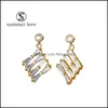 Baumeln Kronleuchter 925 Silber Gold Geometrische Raute Ohrringe Mit Zirkon Einfache 2 Stil Quadrat Mode Koreanische Ohrring Jewerly Für Wo Dh28V