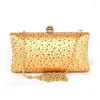 Evening Bags Gold Full Rhinestone Floral Bag Drilling Stars Bridal Clutch Wedding Purse & Handbags Pochette Soiree T13