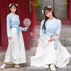 Scena noszenie s hanfu sukienka dziewczęta chiński styl codzienny kobiety tradycyjne kostiumy taniec lud