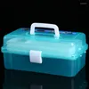 Scatole portaoggetti 32x18x14cm Scatola portatile in plastica per uso domestico multi-griglia Strumento per piccoli gioielli per la spesa