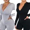 حللا للسيدات رومبيات مثير للنساء playsuit zipper طويلة الأكمام واحدة قطعة واحدة