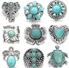 Arts et artisanat en métal turquoise forme bouton-pression fermoirs résultats de bijoux 18mm boutons-pression boutons bricolage boucles d'oreilles collier bracelet bijoux Dhjfa