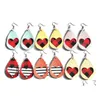 Other Pu Leather Earrings Teardrop Hollow Love Heart Shaped Dangle Earring For Women Girls Fashion Jewelry Valentines Day Gift U43Fa Dhace