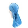 Berets unisex mannen vrouwen ademende bandana hoed fluweel durag do doo du du lag long headwrap chemo cap