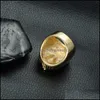 Anéis de banda Moda MAIS MASCO DO GOLD DO GOLD MENS Mens Aço inoxidável Egípcio Faraó King Ring Cube 593 Q2 Jóias de entrega de gota DHEM9