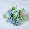 Decorative Flowers & Wreaths 6 Heads Silk European Peony Flower Artificial For Decoration Bouquet Flores Wedding Valentine's Day Party Home