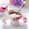 Tassen Untertassen Bone China Kaffeetasse Porzellan Keramik Kreative Tee Untertasse Löffel Set Espresso Royal Geschenk Tasse Party Drink EE50BD