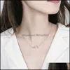 Подвесные ожерелья Summer Love 925 Sterling Sliver Ecg Charm для женщин блестящие хрустальные украшения на шее золотую цепь Colar feminin dro dhj5o