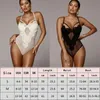 Jumpsuits voor dames rompers goocheer arvival dames sexy mouwels v nek bodycon romper kanten jumpsuit chic bodysuit stretch turnard clubwe