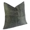 Pillow Simple Silver Gold Strip Patchwork Black Cover Decorative Case Modern Living Room Sofa Chair Bedding Coussin