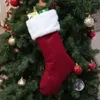 Decorações de Natal clássicas de meias brancas clássicas titular de presente decoração de decoração para festa de natal de férias em família