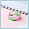 Pierścienie zespołowe mieszane kolorowe osobowość dziewczęta przezroczystą żywicę pierścienia biżuteria na imprezę słodką dla kobiet romantyczne prezenty upuszczenie dostawy otaxk