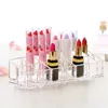 Storage Boxes 6/9/12/24 Grid Makeup Organizer Clear Lipstick Display Stand Holder Cosmetic Jewelry Bathroom