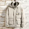 Jaquetas de inverno masculinas Marca de retalhos de parkas com capuz de jaqueta quente e espessa de moda masculina zíper casual parka casual masculino windbreaker 4xl