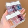 Lipgloss 2023 Spiegel Wasserglasur Transparentes Glasöl Flüssiger Lippenstift Feuchtigkeitsspendendes Tau-Set