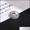 Band Rings Luxury Jewelry Pave Setting Fl 360Pcs Simated Diamond Cz Stone Engagement Wedding Finger Ring For Men Women 592 Q2 Drop De Dh2By
