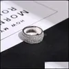 Pierścienie zespołowe luksusowe utwardzanie biżuterii ustawienie fl 360pcs Symised Diamond C Stone CZ Stone zaręczynowy Pierścień Pierseł ślubny dla mężczyzn 592 Q2 Drop de Dh2by