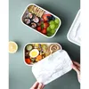 Ensembles de vaisselle Bento Boîtes Modèle de marbre Boîte à lunch Bureau Micro-ondes Conteneur de stockage pour adulte