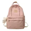 Backpack Kawaii Double Zipper Women Female Ring Buckle Portable Travel Bag Teenager Girls Laptop Student Cute Schoolbag