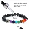 Beaded Strands Buddha Head Charm Lava Stone Beads Bracelets Natural Black Essential Oil Diffuser Bracelet Volcanic Rock Beaded Yoga Dhdhx