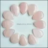 Arti E Mestieri Pietra Naturale 18X25Mm Goccia D'acqua Perline Sfuse Opale Quarzo Rosa Occhio Di Tigre Turchese Cabochon Fondo Piatto Per Collana Dhrx0