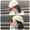 Berets Women Fashion Imitation Mink Plush Beret Hat Autumn Winter Warm Soft Faux Fur Caps Casual Painter Cap