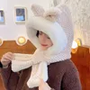 Beanies Beanie/Skull Caps Sparsil Winter Cute Plush Ears Hat Woman Sweet Outdoor Thick Warm Hats Scarf Set Tide Hoodied Skullies & Davi22