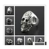 Band Rings Gothic Skl Carved Biker Mens Antisier Retro Punk For Men S Fashion Jewelry In Bk Drop Delivery Otytr