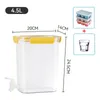 Förvaringslådor 4.5L kylskåp kallt vatten kanna hemkök med kran stor kapacitet limonad juice plastisk hink