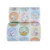 Confezione regalo 500 pezzi / rotolo Adesivi di buona Pasqua Cartoon Egg Paper Sticker Seal Label Party Packaging Decoration