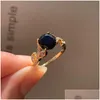 Anéis de casamento Feminino de charme de pedra de cristal preto feminino CHARM DOL GOLD FINE PARA MULHERES DAINTY BRIED ROUNTE DE NOVAGEM DE NOVAÇÃO DA DELIV