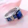 Wedding Rings Square Cut Pretty Women Ring Finger Jewelry Gold Filled Female Gift