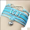 Charm Bracelets Lgbt Gay Pride For Women Men Rainbow Sign Mtilayer Leather Wrap Bangle Fashion Friendship Diy Jewelry Gift Drop Deliv Otjgp