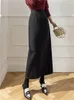 Skirts Syiwidii Long Skirt Women Fall Winter 2023 High Waisted Loose Slim Casual Mid-Calf Korean Fashion Wool Blends A-LINE