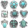 Arts et artisanat en métal turquoise forme bouton-pression fermoirs résultats de bijoux 18mm boutons-pression boutons bricolage boucles d'oreilles collier bracelet bijoux Dhjfa