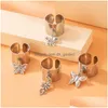 Cluster Rings Flowers Butterfly Finger For Women Vintage Sier Color Metal Knuckle Ring Set Jewelry Anillo Accessories 2022 Drop Deliv Dhvqy